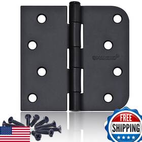 B0c69833z9 Omansko 18-pack 4x4 Matte Black Door Hinges Interior Doors Square 5/8 Inch Radius
