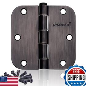 B0c698l36k Omansko 24-pack Oil Rubbed Bronze Door Hinges 3.5x3.5 Inch Interior Wood Doors 5/8 Radius
