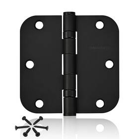 S07-304ss-3.5 Omansko 3 Pack Door Hinges Matte Black 304 Stainless Steel For Wood 5/8 Radius