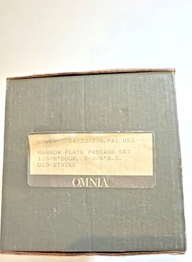 238.pa1 Omnia 14723/238.pa1 New Us3 Narrow Plate Passage Set 013 Strike - Brass Nos