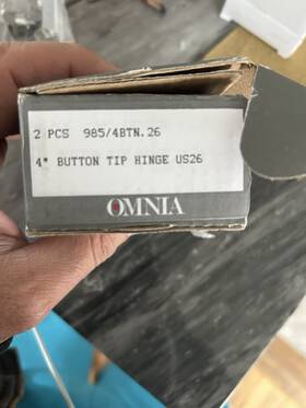 4btn.26 Omnia 985/4btn.26 4 Inch Button Tip Hinge Us26 Silver Metal 2 Pack