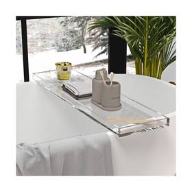 Caddy-82cm Onelux 1582 Durable Clear Acrylic Towel Tray Lucite Bathtub Or 32.3inch Long