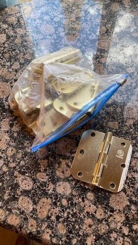 1821-b Onward Lot Of Twelve 3.5 Inch Door Hinges With 72 Screws