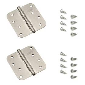 Onward 445000935915 4 Inch X Brushed Nickel Full Mortise Butt Hinge With Removable Pin 2-pack