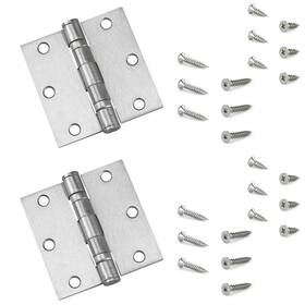 2-pac Onward 445007547555 3-1/2 Inch X Brushed Nickel Full Mortise Ball Bearing Butt Hinge
