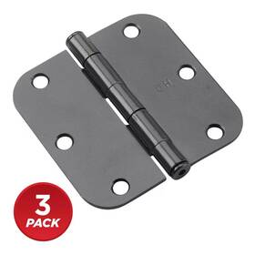 Onward 445055383358 3-1/2 Inch X Black Full Mortise Butt Hinge With Removable Pin 3-pack