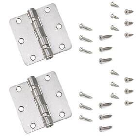 Onward 711181851144 3-1/2 Inch X Brushed Nickel Full Mortise Ball Bearing Butt Hinge With R