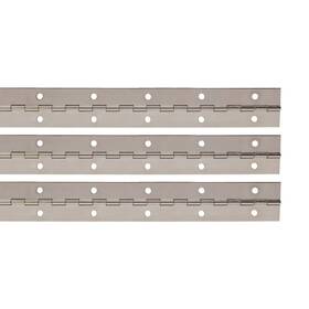 Outwater 840088763349 Plastics 1-1/2in X .40 72in Steel Nickel Plated Piano Hinge With Pin