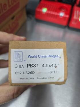 Us26d Pbb World Class Hinges Bb83 Pb81 4.5 Inch X4.5 Steel 652