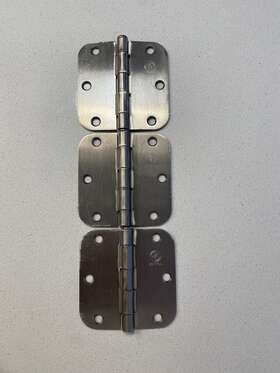 M17223 Penrod Residential Door Hinge - 3.5 Inch / 5/8 Radius Satin Nickel 3 Pack