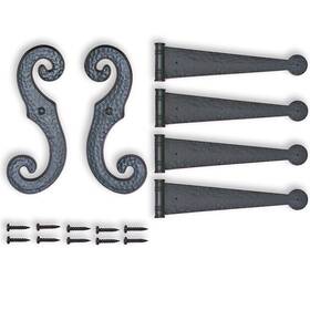 Perfect Shutters 735090707811 Decorative Vinyl Shutter Hinges And S Holdback Hooks For Exterior Black