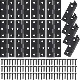 Performore 313056832816 16 Pack Of 1.75 X 1.25 Inch Hinges 6-hole Square Corners Black Stain
