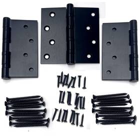Performore 662921009670 3 Pack Of 4 X Inch Door Hinges 8-hole Square Corners Matte Black Wi