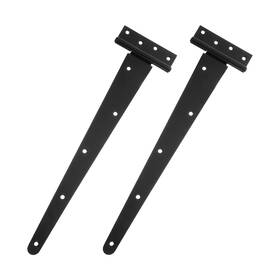 Peroup 609044791563 2x T-strap Door Hinges 16 Inch Wrought Tee Shed Gate Iron Black