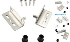 Phituoda Tr24-52 2 Sets Pivot Hinges With Bushing Heavy Duty Concealed Shaft Door Silver