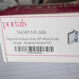Tag81141.606 Portals Taiga Standard Duty Wall-glass Hinge Brushed Brass Pvd