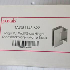 Tag81148.622 Portals Taiga 90 Wall/glass Hinge Short Backplate Matte Black
