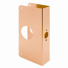Prime-line 049793095480 1-3/4 X 9 Inch Thick Solid Brass Lock And Door Reinforcer 2-1/8 Single Bore