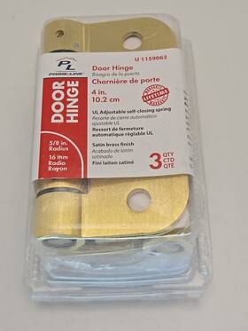1159063 Prime-line 049793990631 U Door Hinge 4 Inch Qty 3 Satin Brass