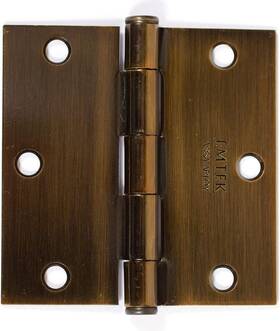 91013us7 Products Inc 91013 3.5 Inch X Square Corner Plain Bearing Mortise Hinge - Pair French Antiq