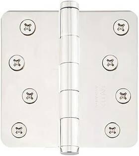 91024us14 Products Inc 91024 4 Inch X Plain Bearing 1/4 Radius Corners Mortise Hinge - Pair Polished N