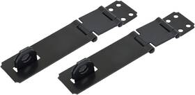 Qcaa 705353784217 Double Hinge Hasp And Fixed Staple 4-1/2 Inch Steel Black 2 Pack Made In T