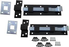B168-002 Qcaa Heavy Duty Square Spring Door Bolt 6 Inch Zinc 2 Pack