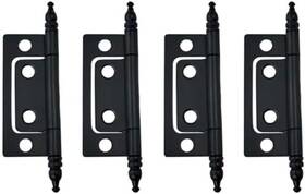 Hg126-004 Qcaa Durable Steel Non-mortise Hinge With 4pack Matte Black Final Pins