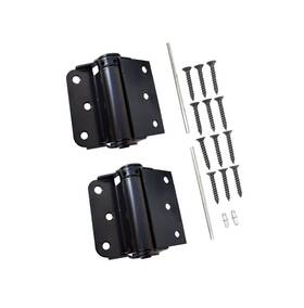 Hg63-002 Qcaa Adjustable Spring Hinge Half Surface 3 Inch Black 2 Pack 1 Pair Made I
