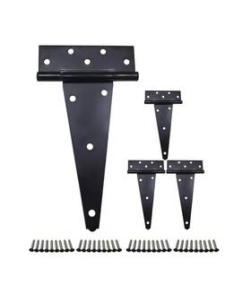 Hg79-004 Qcaa Stainless Steel Extra Heavy Tee Hinge 10 Inch Black 4 Pack Made In Taiwan