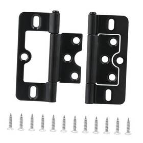 Gb11201-103 Qjaiune 2pcs Non-mortise Hinges 3 Inch Door With Mounting Screws 2 Pieces Black