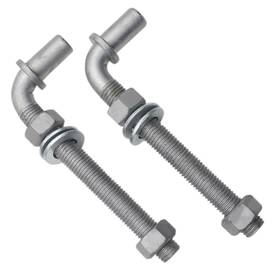 Jph-2 Qlvily J-bolt Post Hinge 8 Inch 5/8 Male Pin Gate Hardware Nuts Included 2 Pcs