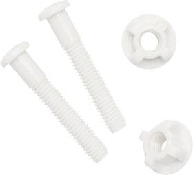 C0912 Qualihome Universal White Plastic Toilet Seat Hinge Bolt Screw For Top Mount Hinges 2
