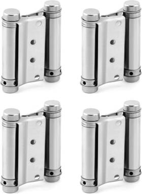 Qwork 726084120815 Heavy Duty Cafe Saloon Bars Door Swing Hinges 4 Pack 3 Inch Stainless Steel S