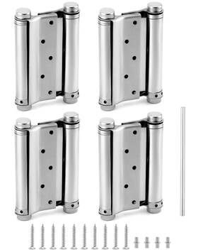 B0cn34vfwc Qwork 4 Pack 5 Inch Stainless Steel Heavy Duty Double Action Saloon Cafe Door Hinges