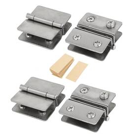 5-6mm0.2-0.24 Rannb 704630708793 Glass Door Hinges Adjustable Double Clamp Hinge Fits For Thic