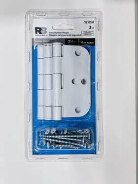 3635261 Reliabilt Lowes 3-1/2-in H X 5/8-in Radius White Security Interior Door Hinge 3