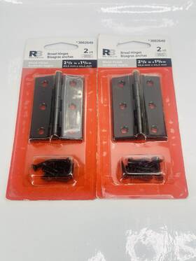 3662649 Reliabilt 2 Sealed Reliabilts Broad Hinges 2-1/2in X 1-3/4in Black Finish Pair