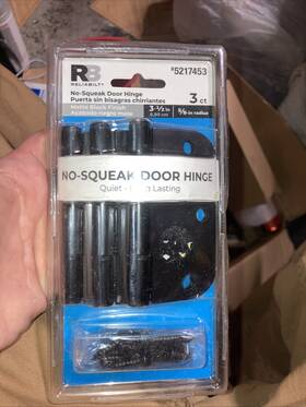 5217453 Reliabilt 3-1/2-in H X 5/8-in Radius No Squeak Black Interior Door Hinge 3-pack