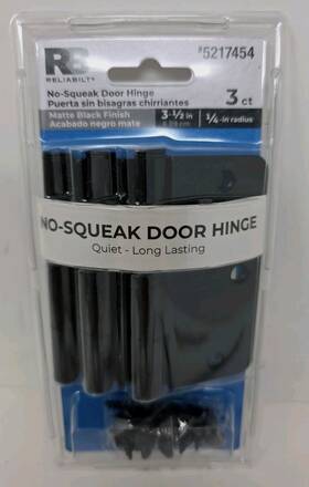 5217454 Reliabilt Inch No-squeak Door Hinges #5217454 3 Ct. 1/2 In 1/4 Radius Black