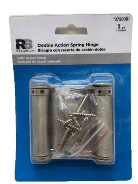 Reliabilt 886780028294 Double Action Spring Hinge - Satin Nickel Complete In Open Packaging