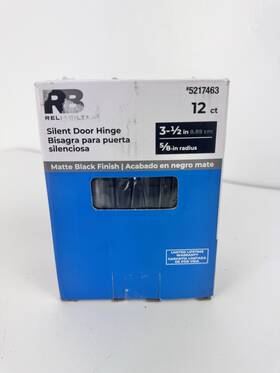 5217463 Reliabilt 945133587575 X12 Silent Door Hinge Hinges 3-1/2 Inch 5/8-in Radius Matte Black