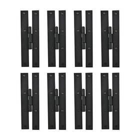 22792 Renovators Supply Manufacturing Black Iron Flush Door Hinge H Forged High Rustproof Finish 7 Inch Pack Of 8