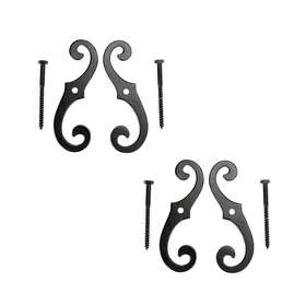 77004 Renovators Supply Manufacturing Pairs Of Vintage Shutter Dogs S Shaped Hardware In Black Pack 2
