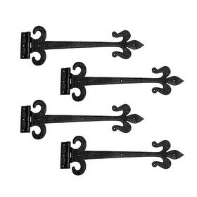 B01aegbzoy Renovators Supply Manufacturing Strap Hinge 18 Inch Black Wrought Iron Fleur De