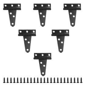 Sdd2106160001 Rierdge 6 Pcs 2 Inch T Strap Hinges Black Heavy Duty Tee Hinge With Screws Carbon S