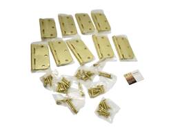 100-552-41 Roness 3.5in Brass Butt Door Hinges Polished Gold Interior Set 9 Pack Bulk