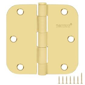 3.5-hinge-polished Roness 24 Pack Polished Gold Door Hinges 3.5 Inch 5/8 Radius Rounded Standard