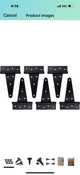 Sankins 770240799926 6 Inch T-strap Shed Door Hinges Heavy Dutyblack Tee Hinge For Wooden Fencesya