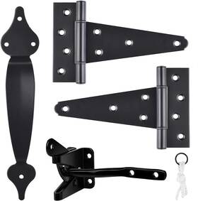 Sankins 779605714154 Gate Hardware Kit Heavy Duty With Self Locking Latch 6 Inch T Strap 10